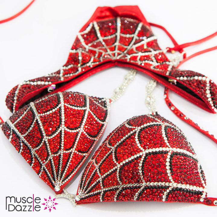 Red Spiderman Figure Competition Suit
